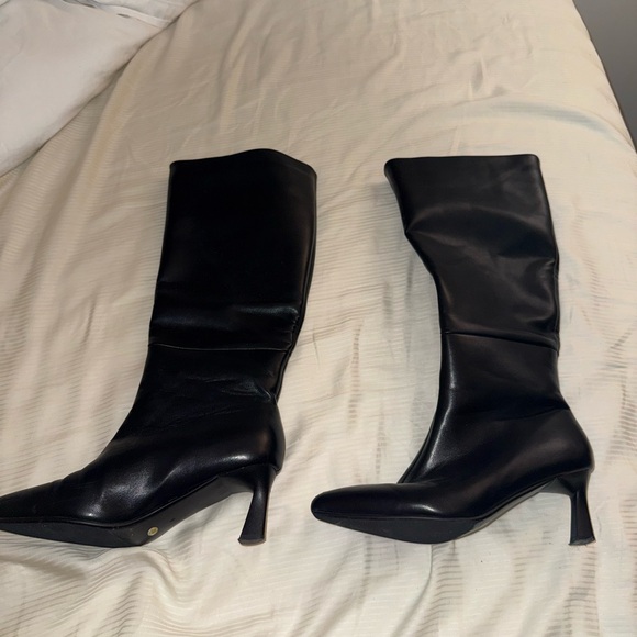 Knee High Black Boots with Wider Calf - Picture 6 of 9